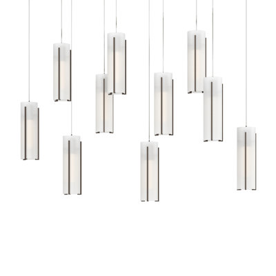 Luminaire suspendu cylindrique 10 lumières Exos