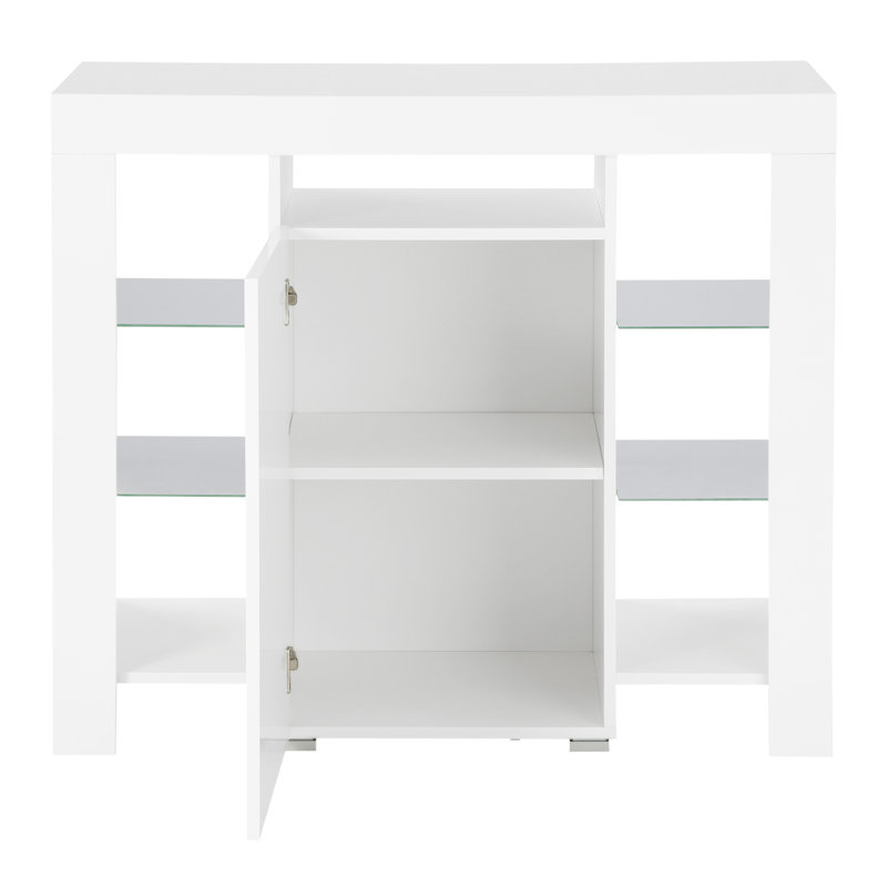 Zeus 104cm Sideboard, White Gloss, Without Led Lighting