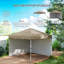 3 X 3m Khaki Pop Up Gazebo, Upf 30+ Height Adjustable Party Tent With 2 Removable Sidewalls, Leg Weight Bags And Wheeled Carry Bag For Garden Patio Outdoor Events