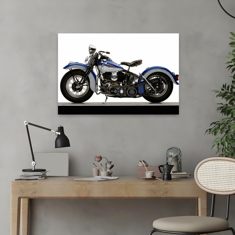 1940 Harley Davidson 74Ci Model U Classic Abstract Landscape Nature, art mural, H 16 po x l 24 po