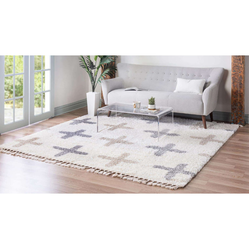 Mitzy Geometric Indoor Rug, Square 8'