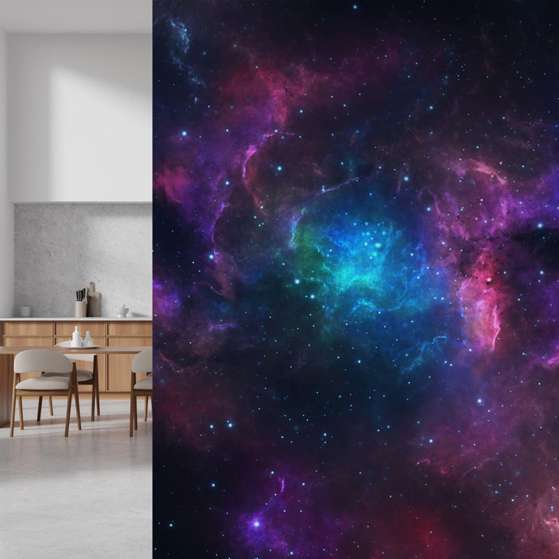 Planet In Outer Space Galaxy Peel & Stick Border, 120" L x 72" W