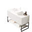 Meuble-lavabo autoportant de 48 po avec lavabo vasque, 3 portes et tablette ouverte, élégant comptoir rectangulaire en pierre frittée en céramique blanche pour le design