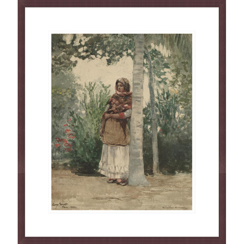 «Under a Palm Tree» par Winslow Homer, impression giclée encadrée, H 20,77 po x l 17,75 po