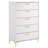 Karena White Rectangular 5-Drawer Chest