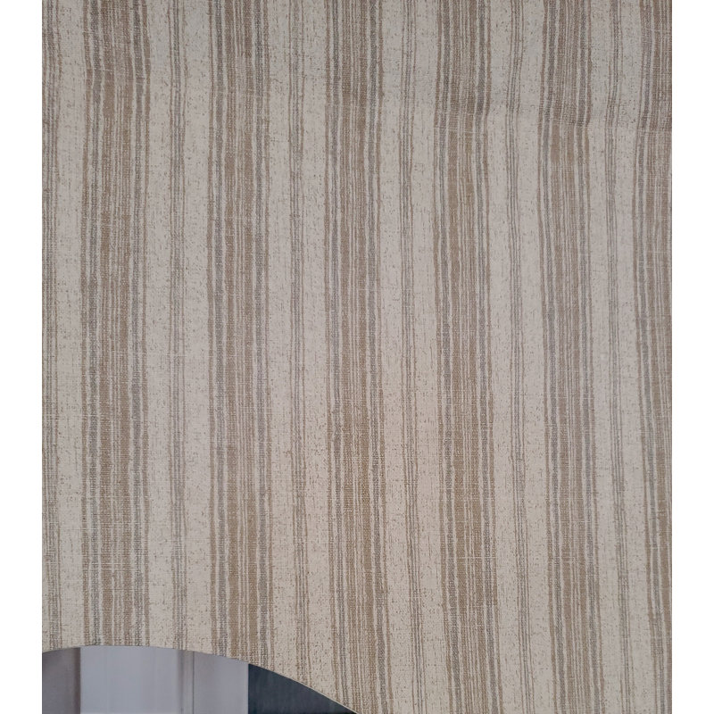 Bruswick Striped Scalloped Window Valance, Stone