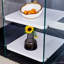 Table de chevet avec tablette ouverte et pieds en verre trempé-1758503922