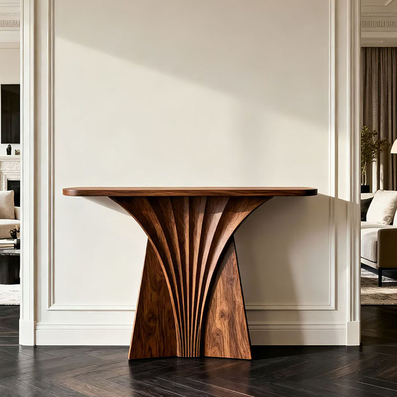 Console brune de style chinois rétro, H 35,4 po x l 63 po x P 15,7 po