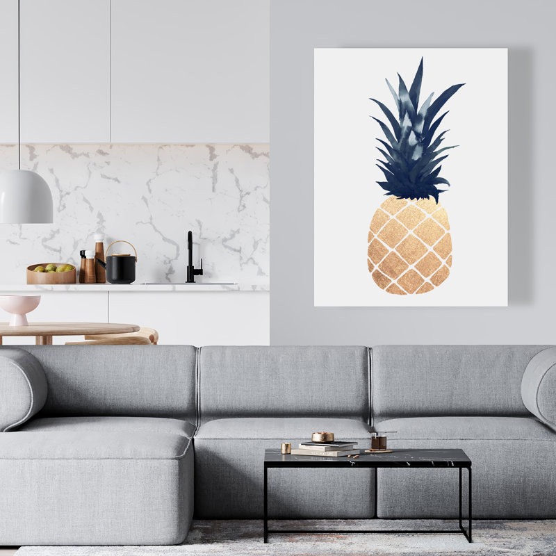 Sparkling Gold Pineapple - Exotic Bedroom Canvas Home Decor