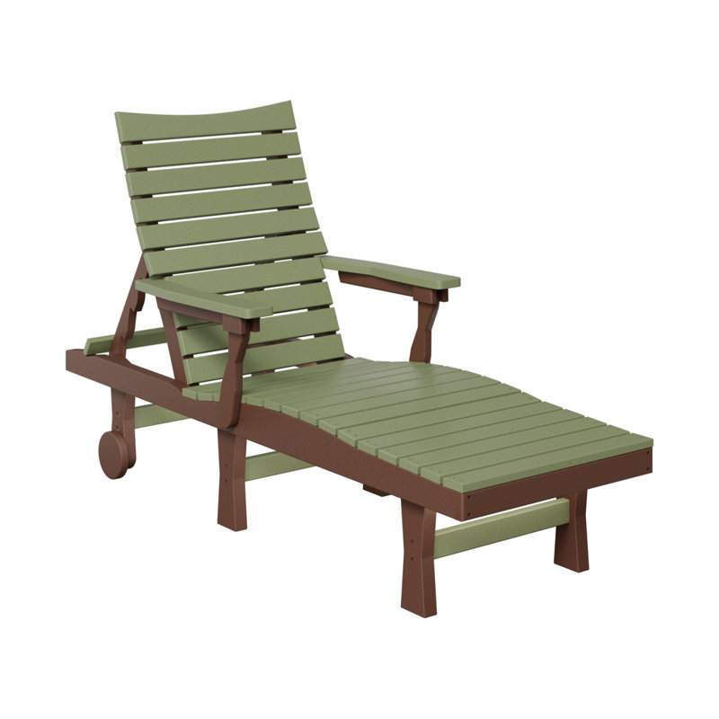 Berlin Gardens Bristol Chaise Lounge, Sage Top/Chocolate Brown Base