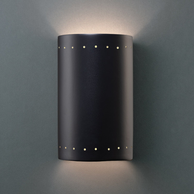 Charlottee Ceramic LED Wall Light, Carbon Matte Black