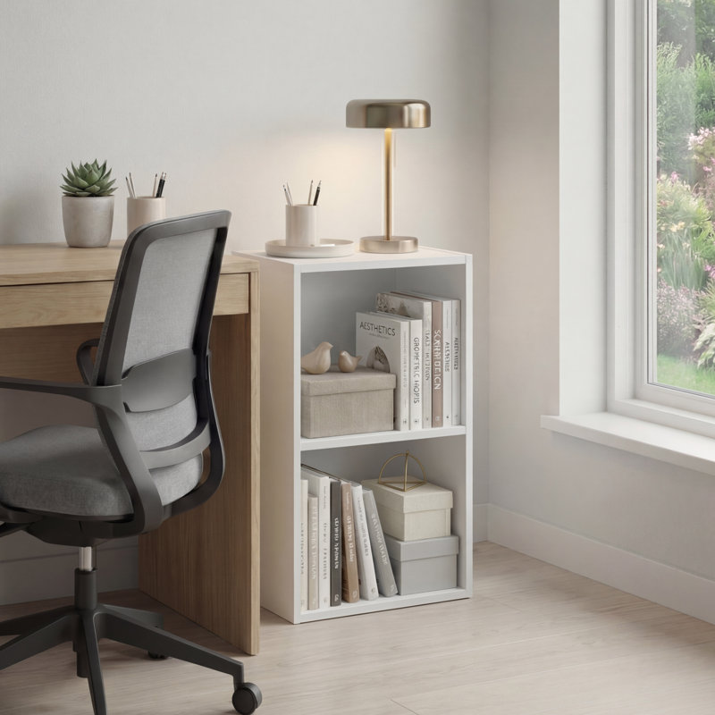 Gerardi 32cm W Standard Bookcase, White, 54 cm H x 32 cm W