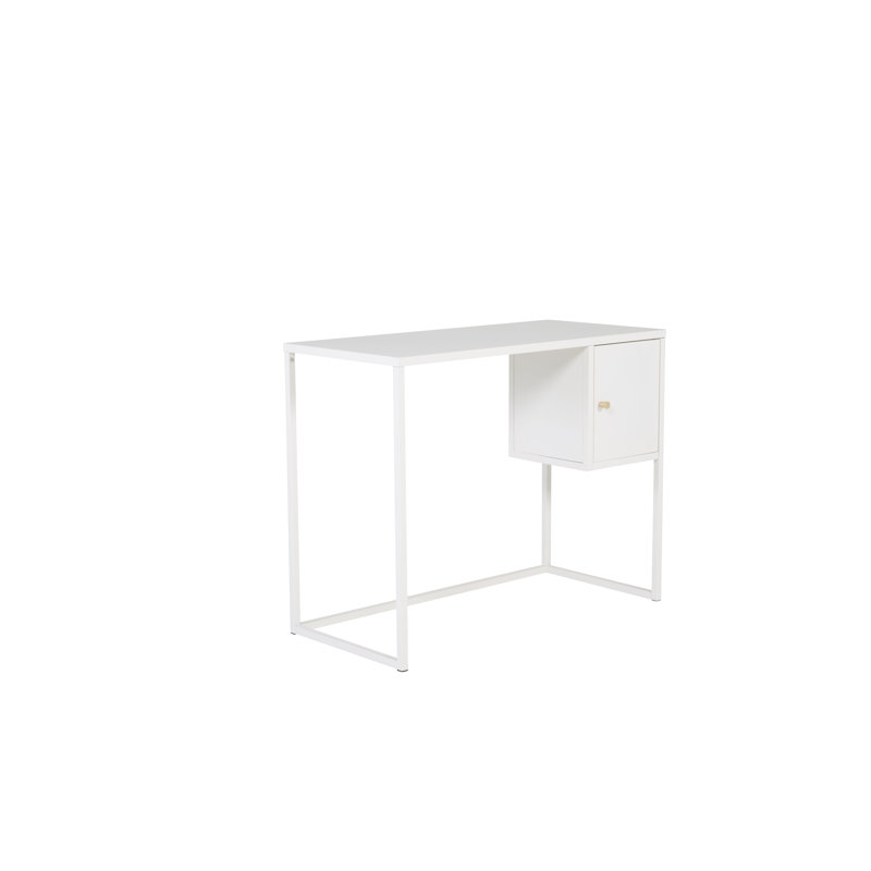 Isiah Metal Writing Desk, White