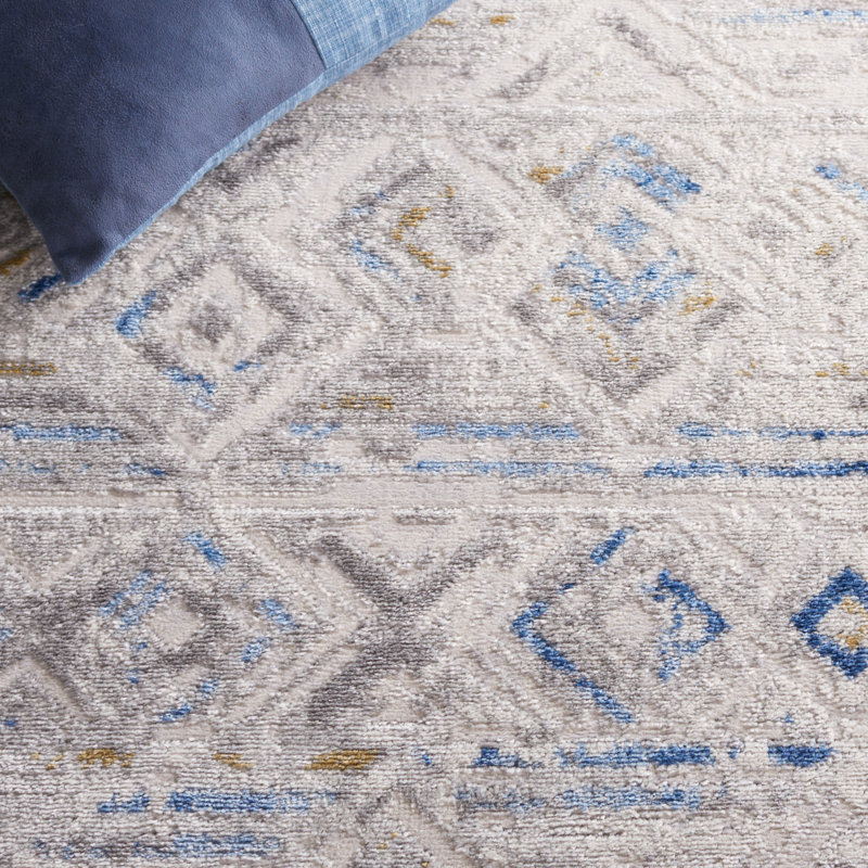 Tapis beige / bleu clair Palma 332, Rectangle 2 pi 2 po x 3 pi 9 po