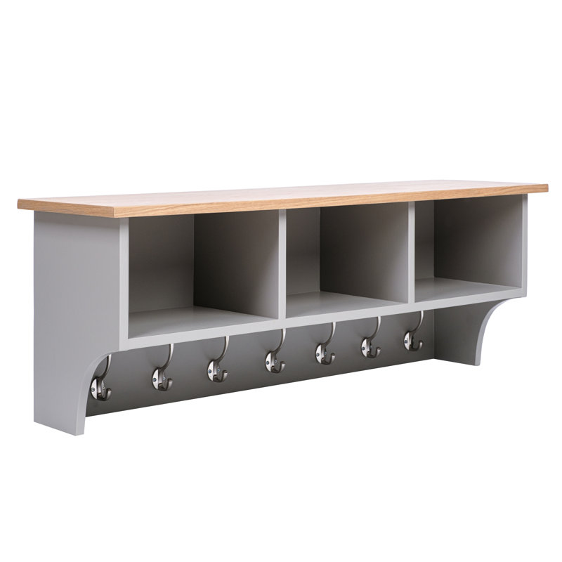 Floating Shelf with Hooks