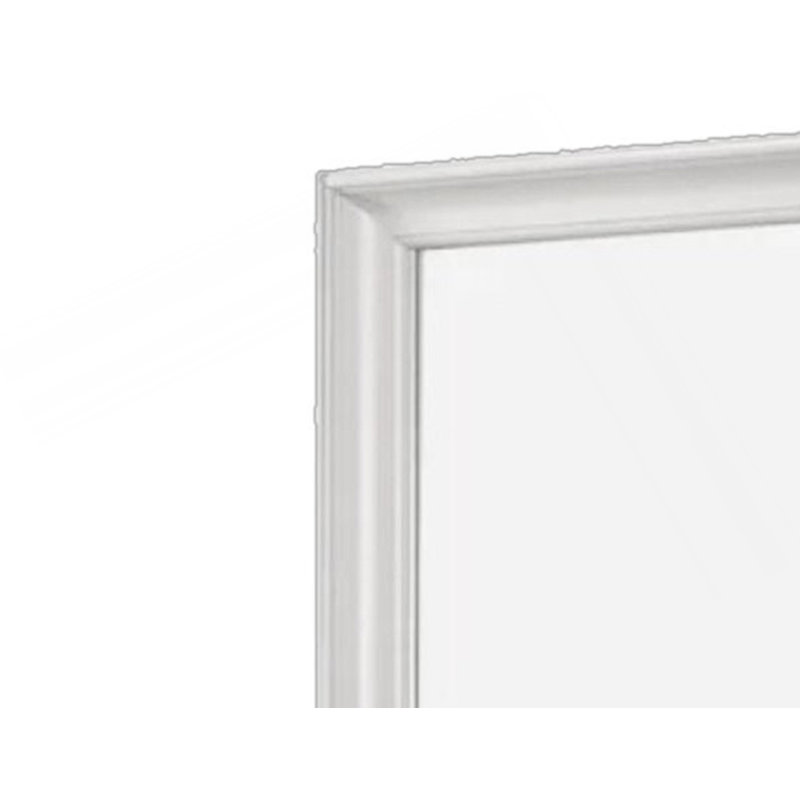 Miroir carré, miroir avec verre biseauté et design transitionnel, Blanc