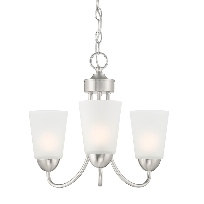 Jenafer 3 - Light Dimmable Classic / Traditional Chandelier, Brushed Nickel