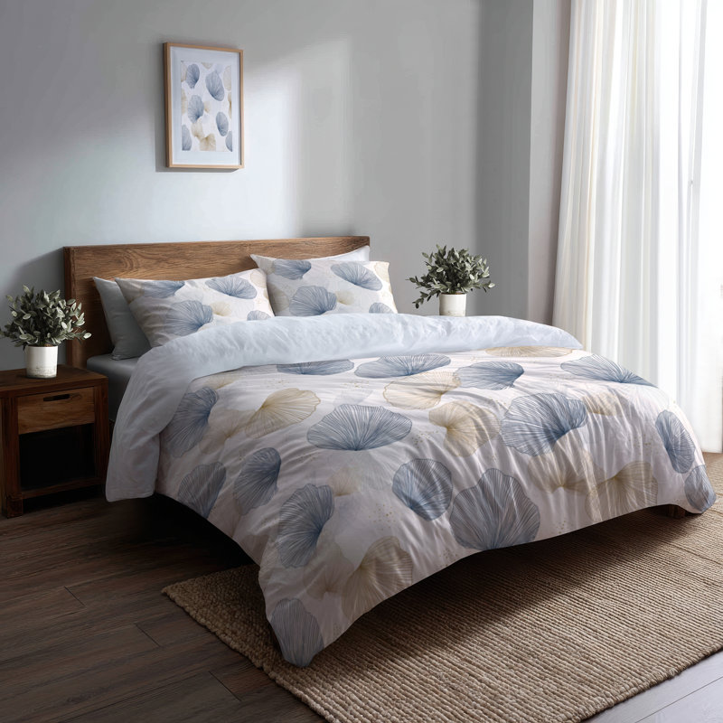 Ensemble de housse de couette abstraite de 3 - Ensemble de literie et de coussins Blue Coastal