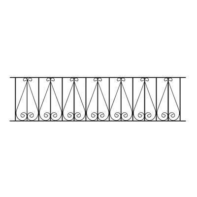 Uriegas 39.5cm H x 183cm W Black Metal Fencing with 1 Panel(s) Included