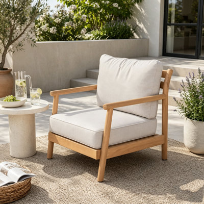 Fauteuil club de patio en bois d'acacia