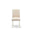 L'ensemble de table de salle à manger 5 pièces pour 4 personnes comprend une table de cuisine ronde avec piédestal et 4 chaises rembourrées en tissu de lin beige clair, lin blanc-1243050150-1243050151-1326178731