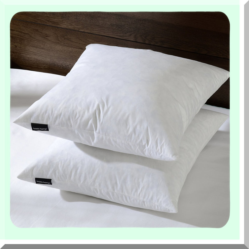 Luxury Euro Down Pillow Inserts - Set of 2 - Fabric - Plush Cushion Inserts - Decorative Throw Pillow Fillers