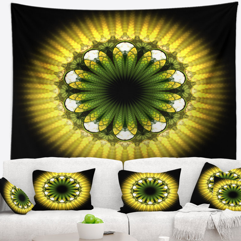 Tapisserie de motif fleur abstraite abstraite, H 50 po x l 60 po