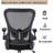 Black Mesh Ergonomic Office Chair - Mid Back Computer Desk Chair With PU Leather Flip-Up Armrests, Lumbar Support, Adjustable Height & Rolling Swivel (Home Task Use)