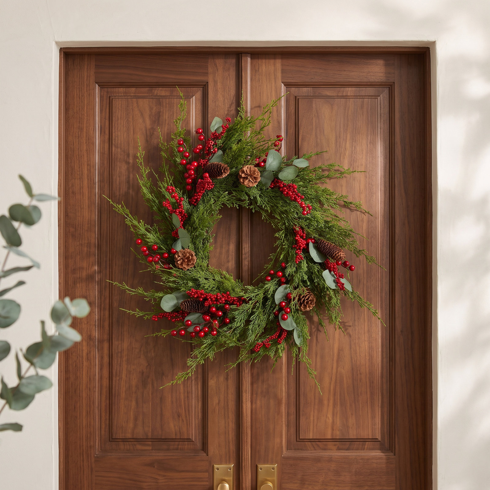 24'' Faux Cedar Polyethylene Plastic Wreath