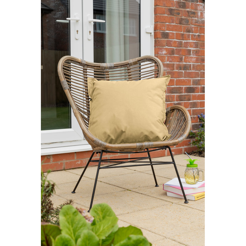 Waterproof Outdoor Garden Furniture Seat Cushion Cover, Yellow, Square 60cm, Polyester