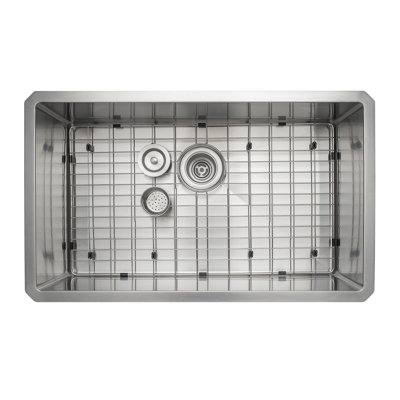 Évier de cuisine encastré 30 "avec grille et crépine en acier inoxydable Ancona Prestige Series
