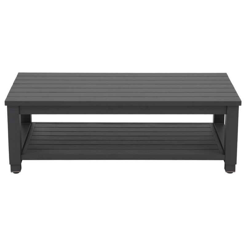 Deford Outdoor  Patio Table, Black Frame