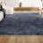 Felicdad Shag Plush Tassel Denim Blue Rug-1845098952