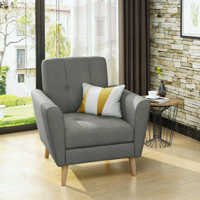Fauteuil club en tissu Mid-Century