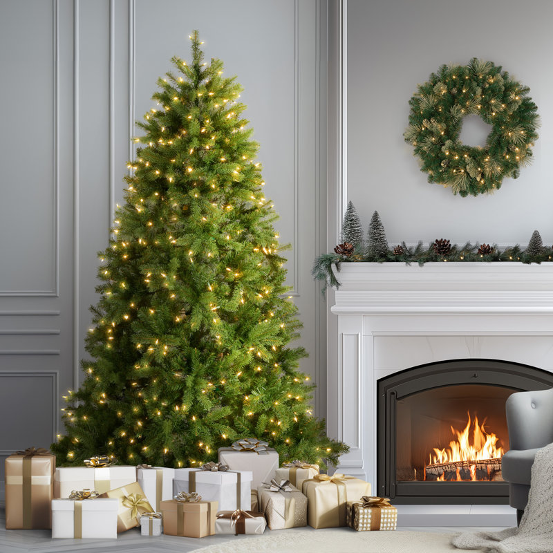 Downswept Douglas Fir Tree with Lights, Clear Light, 6.5'