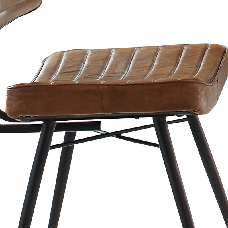 Chaise d'appoint l 17,75 pouces, Similicuir brun