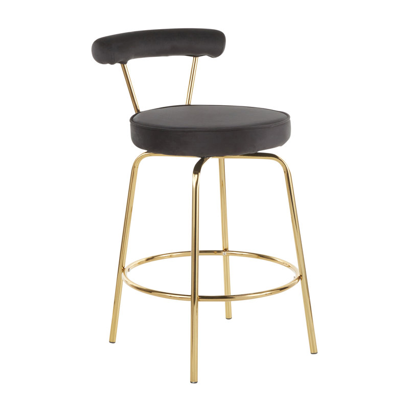Contemporary Counter Stool, Noir, Doré