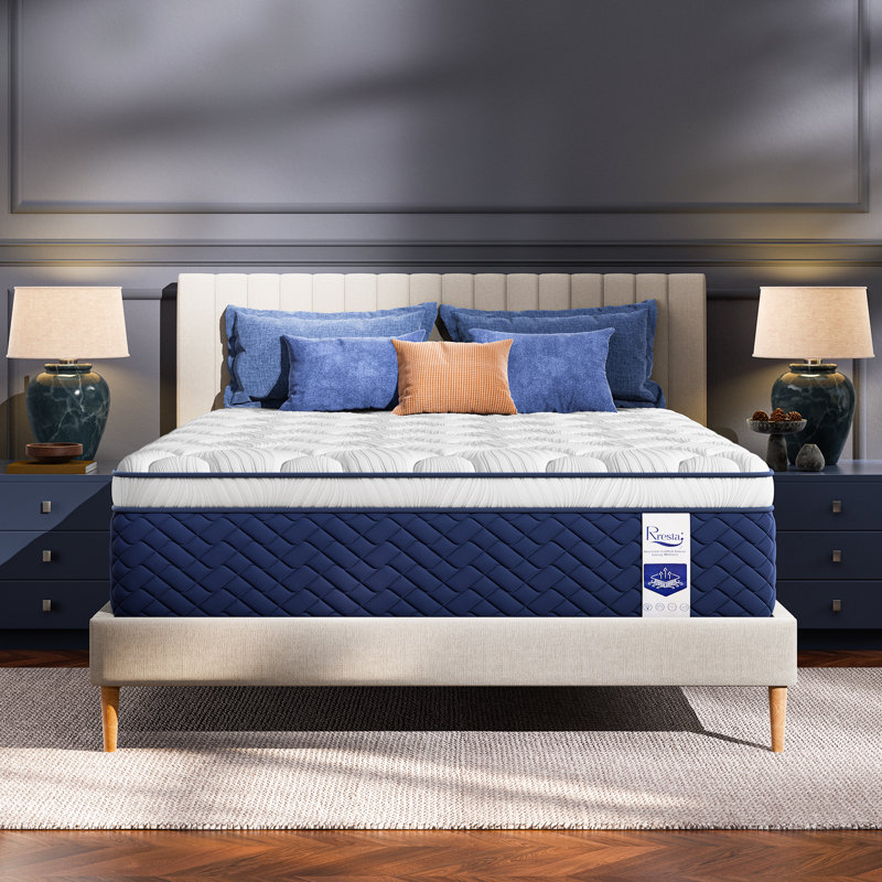 Medium Hybrid Mattress With Euro Top, Pressure Relief And Motion Isolation, Certipur-US And OEKO-TEX Certified, 14", King