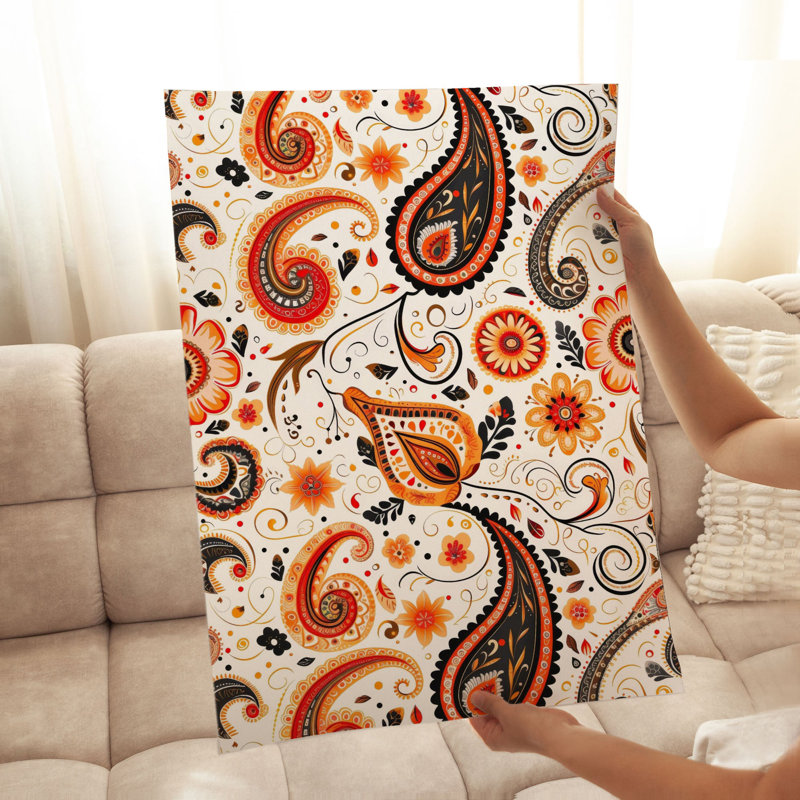 «Abstract Bohemian Paisleys III», reproduction d'art non encadrée, H 10 po x l 8 po