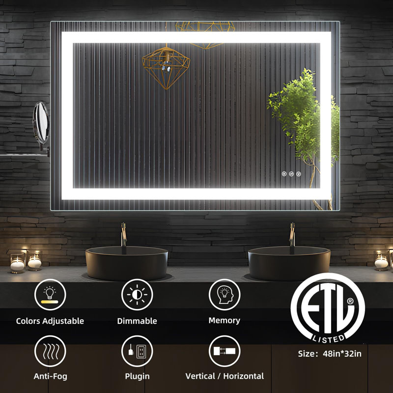 Gulesta Rectangle Wall Mirror, 48" x 32"