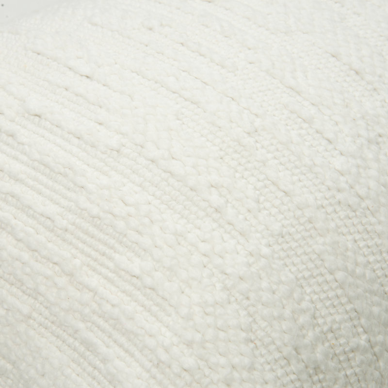 Textured Cotton Throw Pillow, White