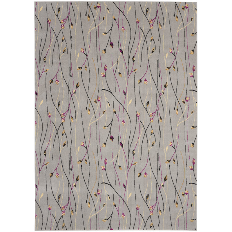 Tapis gris Bo Botanical Eclectic, Rectangle 7 pi x 10 pi