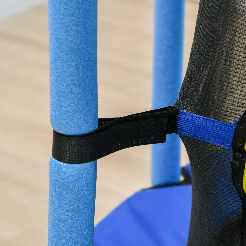 Blue 4.6' Kids' Trampoline with Safety Enclosure and Ball Pit