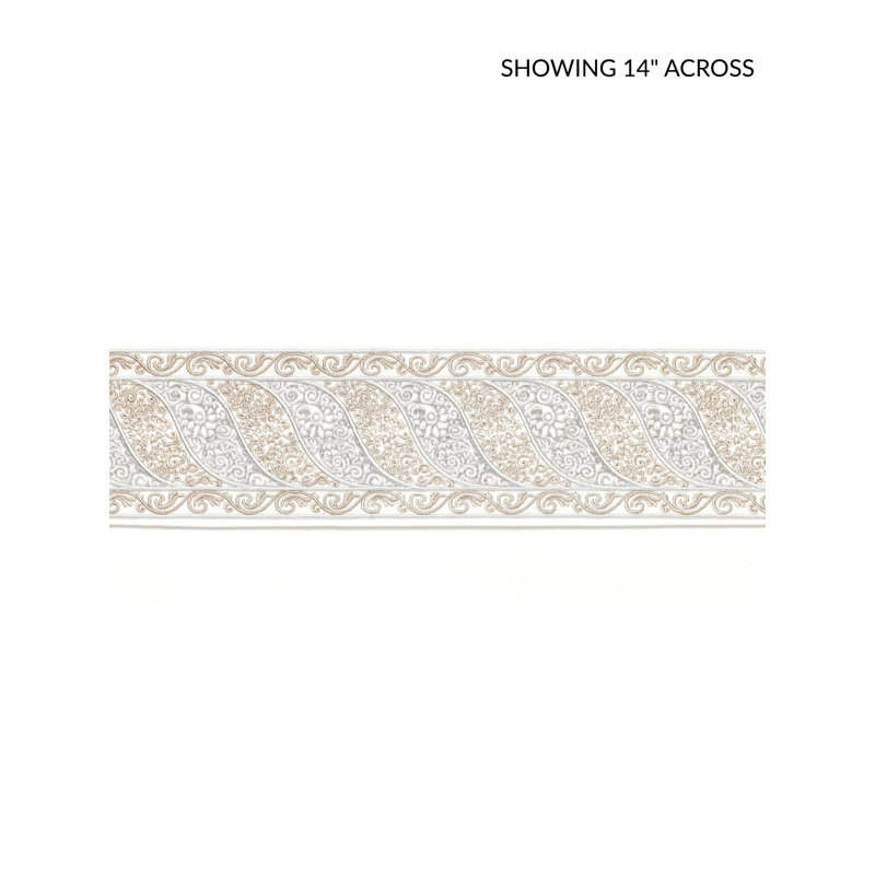 PAISLEY EMBROIDERED TAPE, Silver Sand