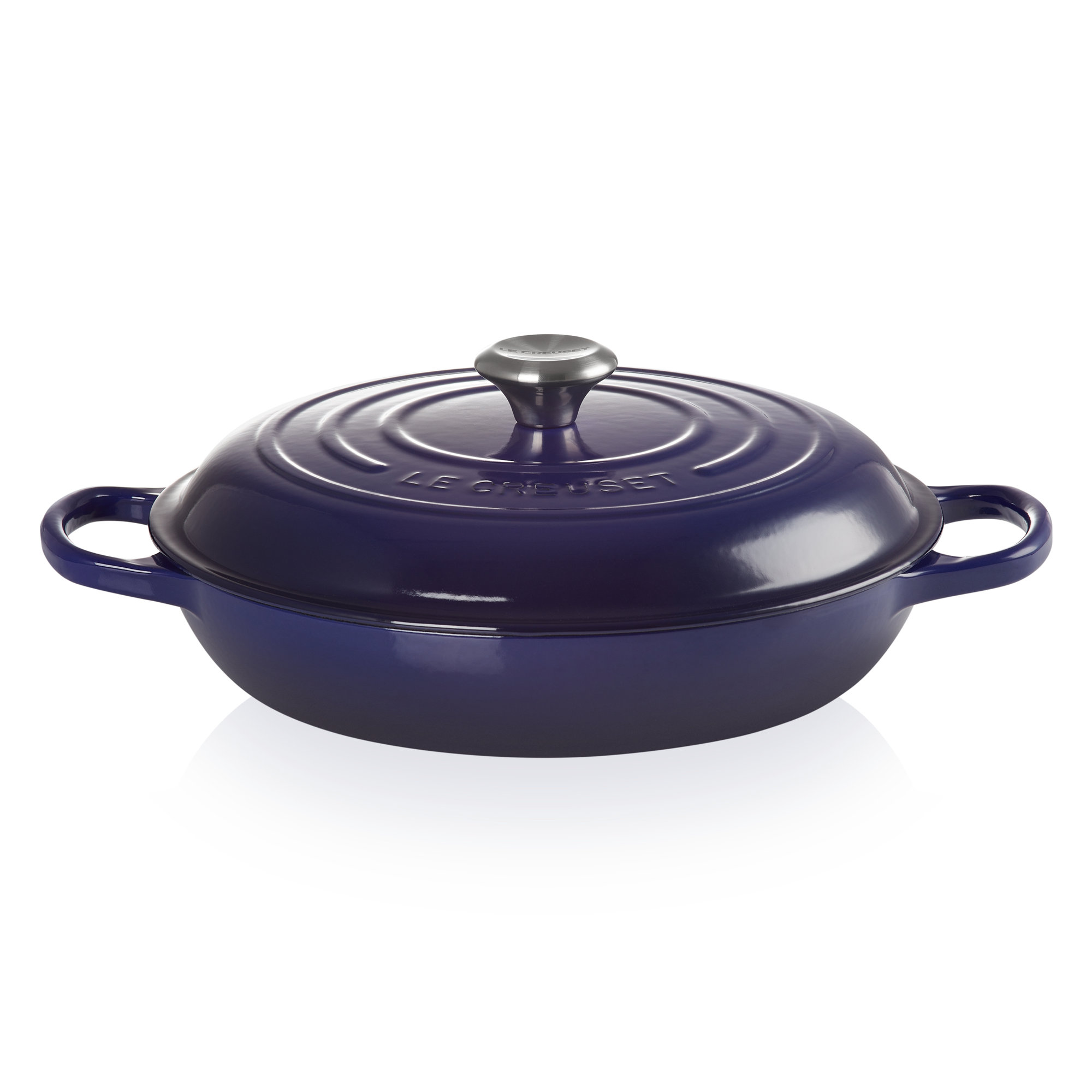 Le Creuset Signature Enameled Cast Iron Braiser with Lid, Indigo, 2.25 quarts