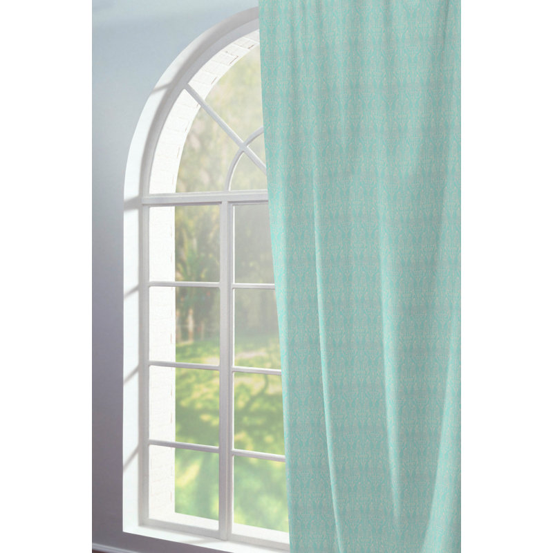 Wybron Little Parrot Eyelet Opaque Curtain, 145 W x 175 D cm, Turquoise/Mint Cream
