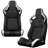 2PC New Universal Bucket Racing Seats Black Stitch Black PVC Leather Reclinable Carbon Look Leather Back With Adjustor Slider(Not Including Seat Bracket ) 1 Box Of 2 Pieces-123796560