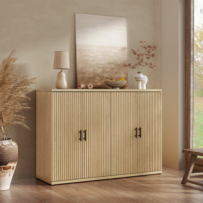 Buffet à panneaux cannelés de style moderne minimaliste de 47,3 po de largeur