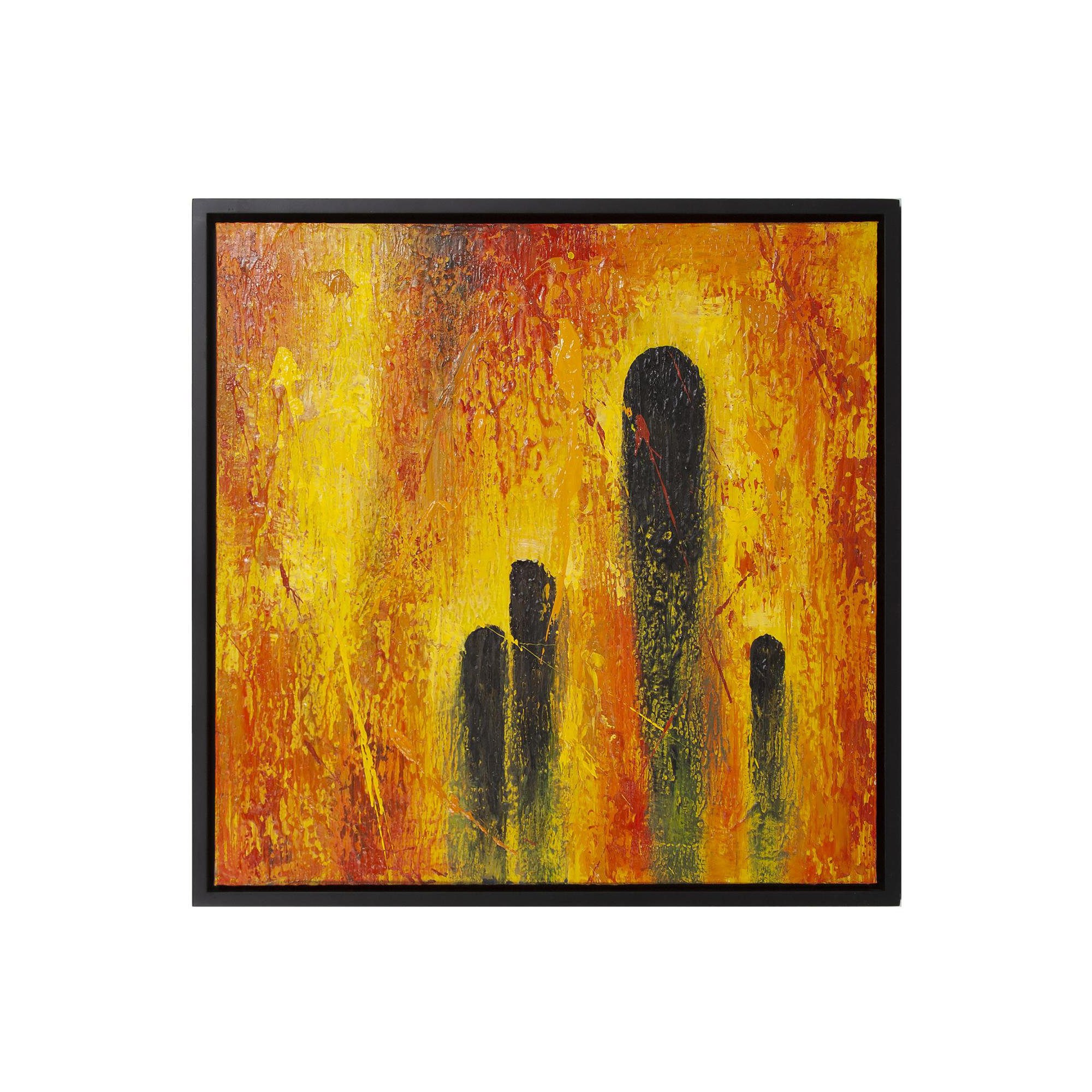 Comet Yellow Flare Hand Painted Original Art, Yellow