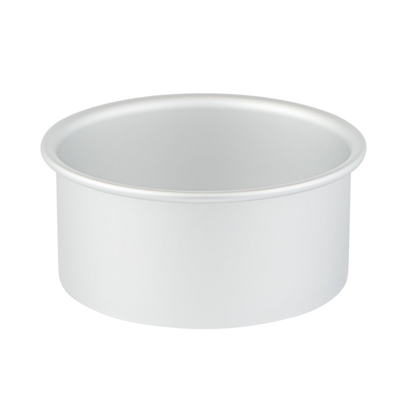 Plat de cuisson à parois droites 6 x 3 pouces, 1 moule à gâteaux rond - prêt à être utilisé au four, congelé, en aluminium anodisé, résistant aux graisses, pour gâteau d'anniversaire